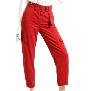 Banana Republic Slim Refined Stretch Cargo Pant in Bright Red, Size 2